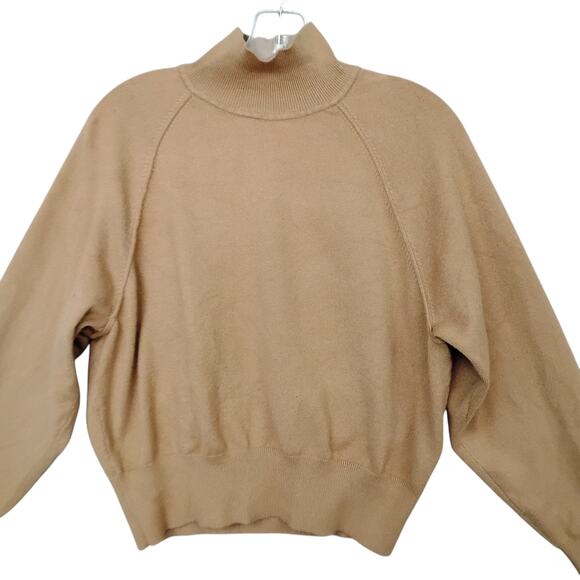 Marled Fine Knit Sweater Top Size Small High neck Dolman Long Sleeve Brown - Picture 4 of 8